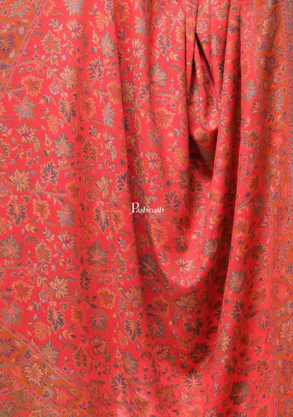 Pashwool Womens Shawls Pashwool Womens Woollen Ethnic Design Shawl, Soft And Warm, Light Weight, Pink