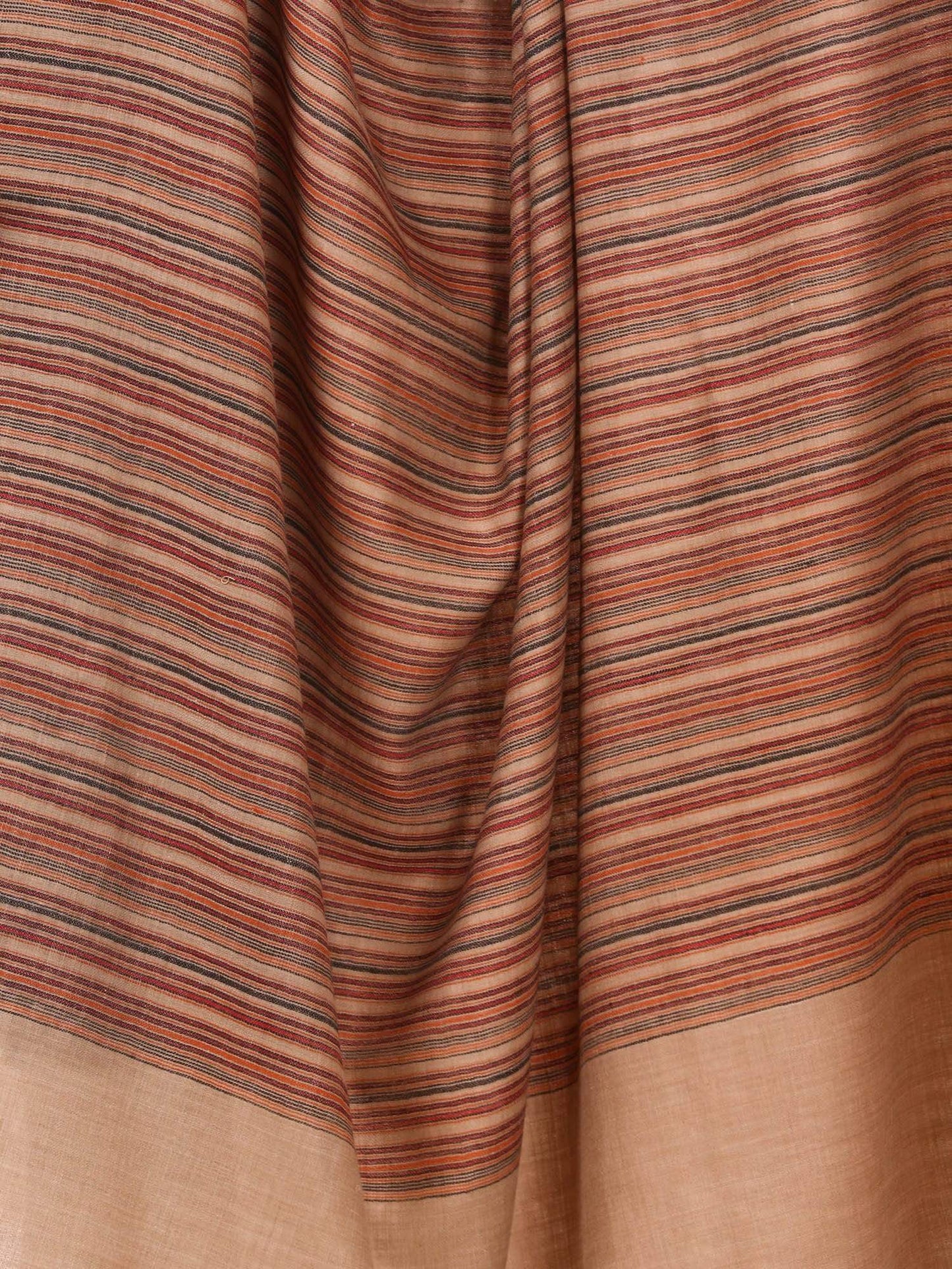 Pashtush Shawl Store Shawl Women's Fine Wool Striped Shawl, Australian Merino Wool - Taupe