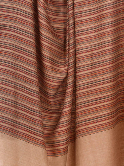 Pashtush Shawl Store Shawl Women's Fine Wool Striped Shawl, Australian Merino Wool - Taupe