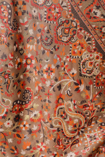 Pashtush India 100x200 Womens Ethnic Shawl, Faux Pashmina, Soft and Warm, Sahara Beige