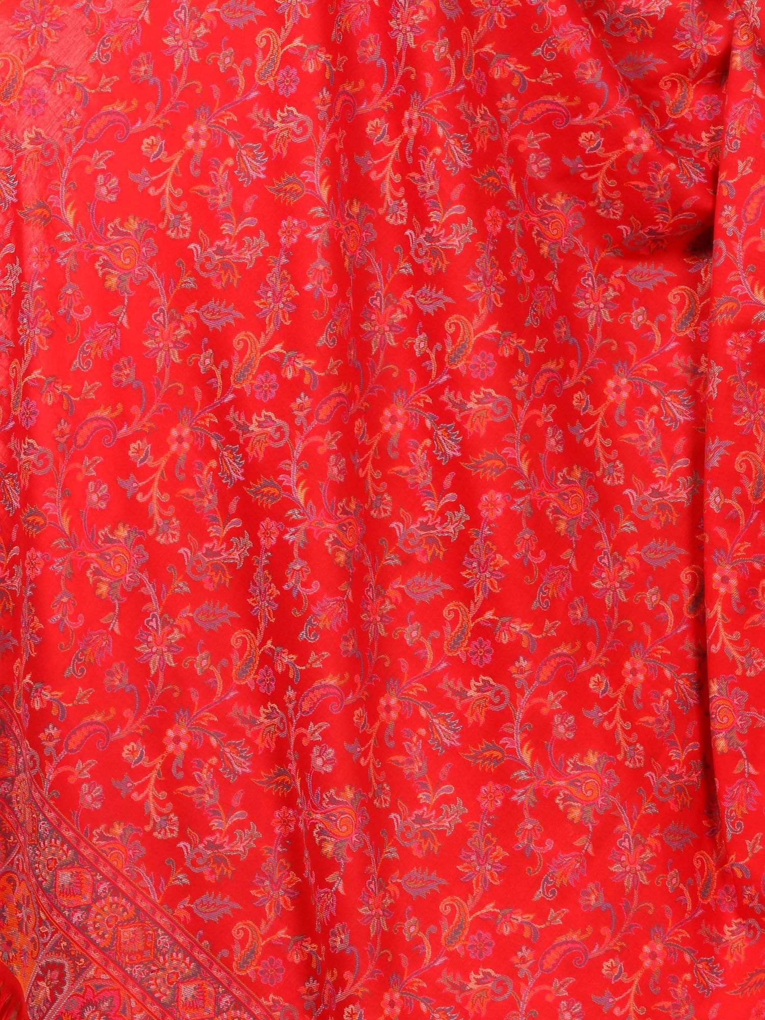 Pashtush India 100x200 Womens Kaani Shawl, Faux Pashmina, Soft and Warm (Red)
