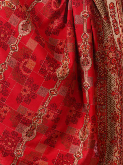 Pashtush Shawl Store Shawl Womens Kullu Jamawar Shawl, Faux Pashmina - Maroon