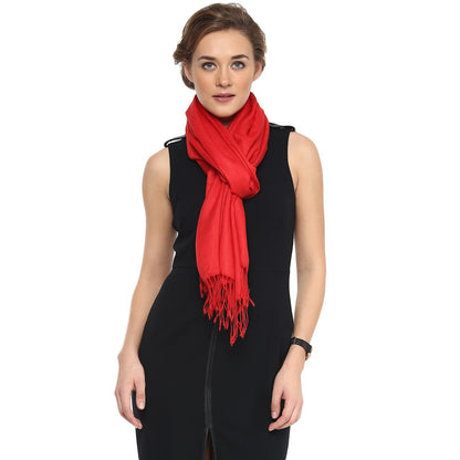 Pashtush Shawl Store Scarf Womens Fine Wool Scarf, Stole, Scarlet Red