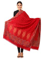 Pashtush Shawl Store Shawl Pashtush womens Jamawar Shawl, Soft Faux Pashmina Red