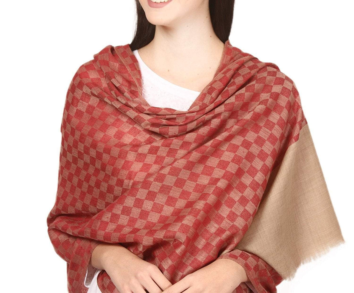 Pashtush Store Pashtush Women's Reversible Stole, Pashmina Shawls, Fine Wool Scarf (size 28 x 80 inches)