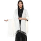 Pashtush Store Pashtush Women's Soft Wool Shawl Pearl White with fringes