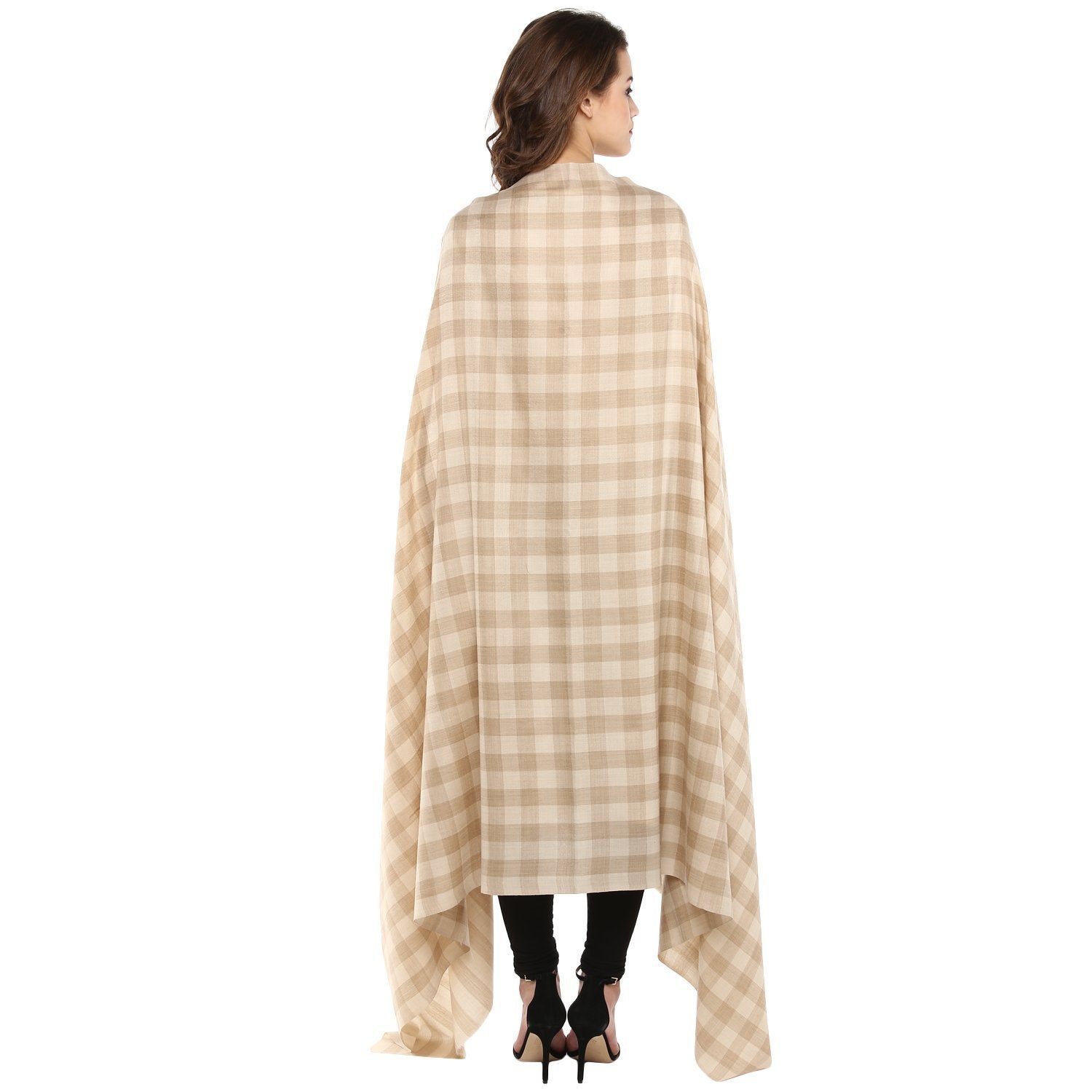 Pashtush Store Pashtush Womens Check Shawl, imported Australian Merino Wool (Comfortable, Warm and Big )