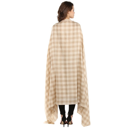 Pashtush Store Pashtush Womens Check Shawl, imported Australian Merino Wool (Comfortable, Warm and Big )