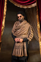 Pashtush Mens 100% Pure Wool With Woolmark Certificate Shawl,  Design, Brown