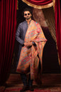 Pashtush Mens Faux Pashmina Stole, Zari Design, Multicoloured